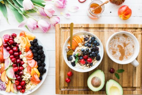 picture of a charcuterie board full of food and fruit